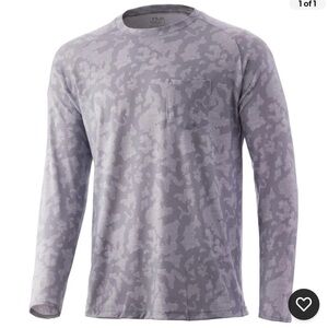 Huk Waypoint Running Lakes Long Sleeve Shirt Camo 50 UPF Men’s Sz S NWT